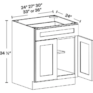 Base Cabinet - Two Doors, One Drawer
