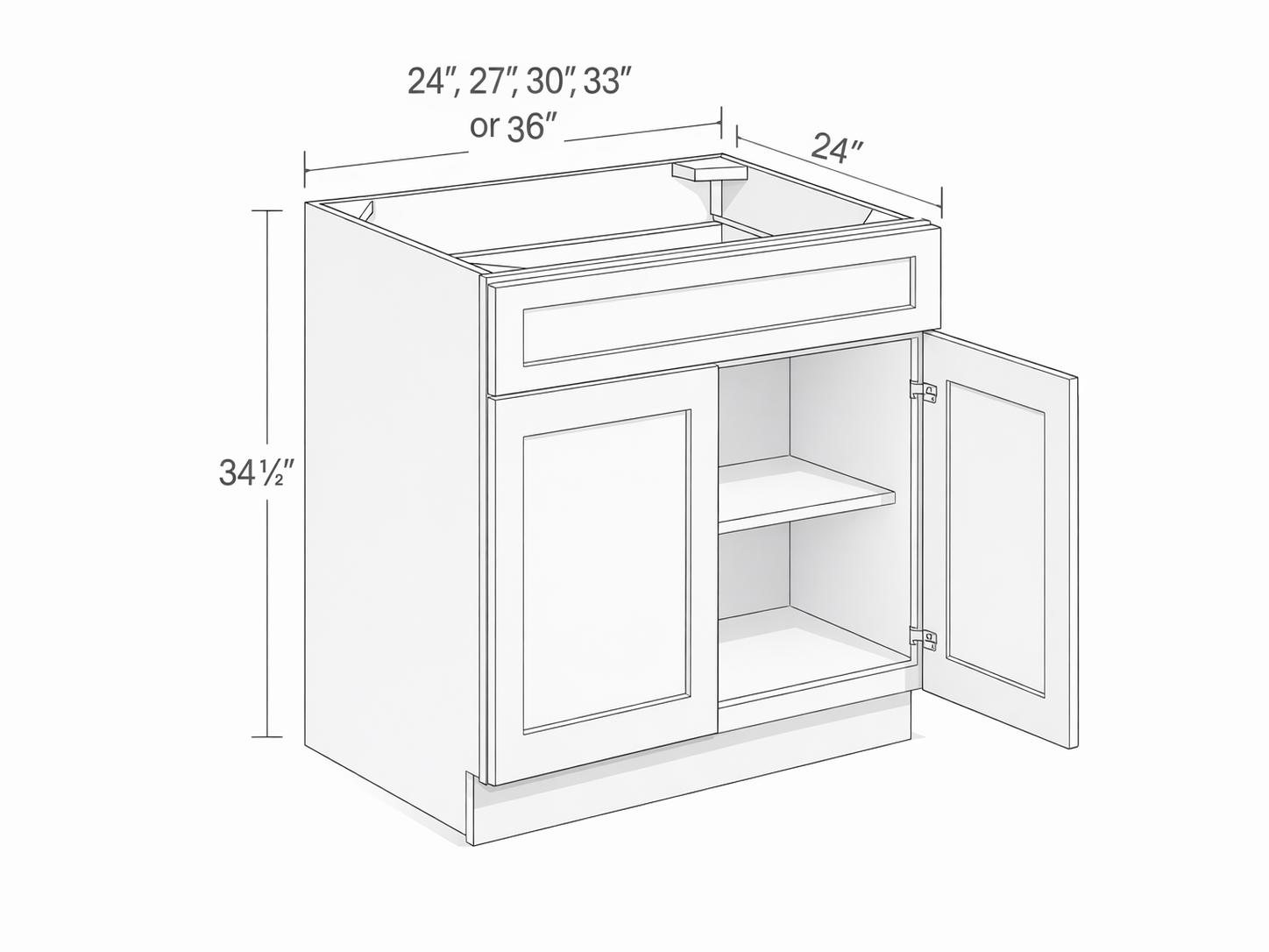 TWO DOORS - ONE DRAWER