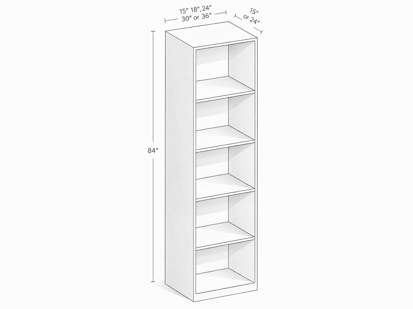 PLACARD PLEINE HAUTEUR 84 PO - PROFONDEUR 15 PO