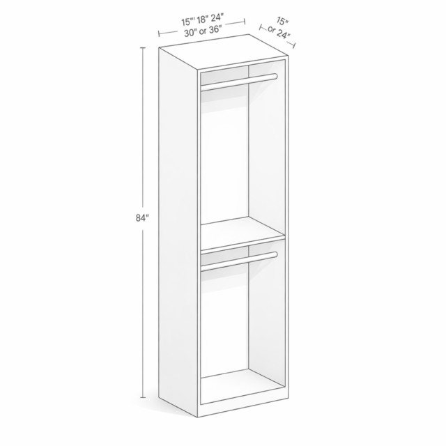 84" FULL HEIGHT CLOSET - 24" DEPTH
