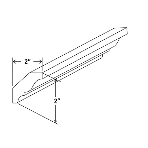 Crown Moulding - 96"L x 2 3/4"H x 5/8"P