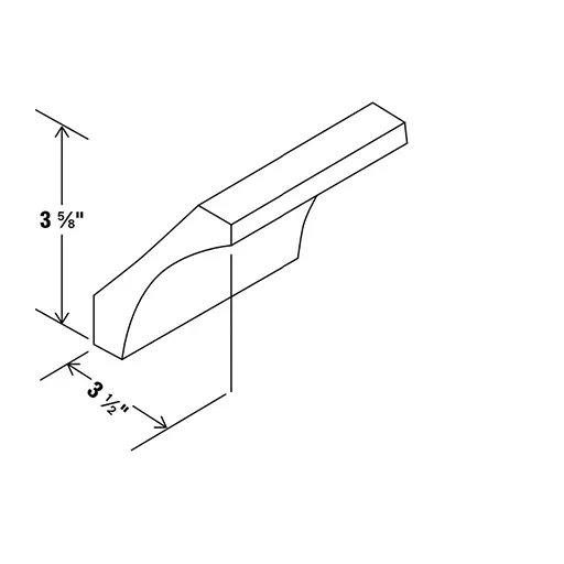 Cove Crown Moulding - 96"L x 5"H x 3/4"P