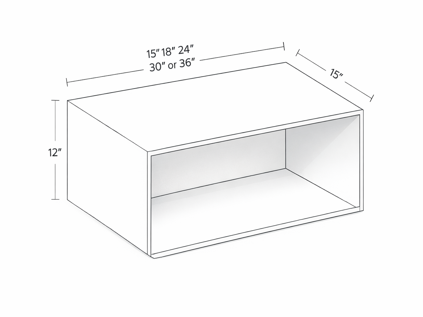 SECTION DE MUR DE PLACARD - PROFONDEUR DE 15"