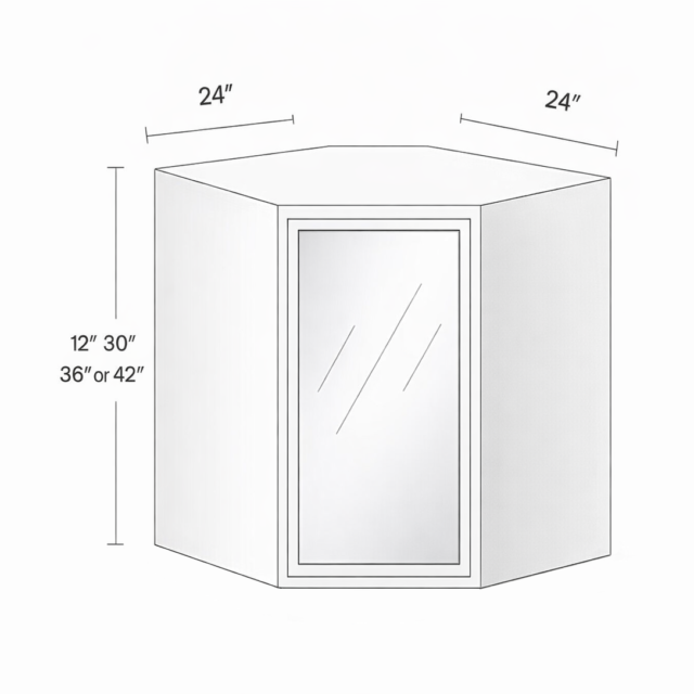 DIAGONAL CORNER GLASS DOOR