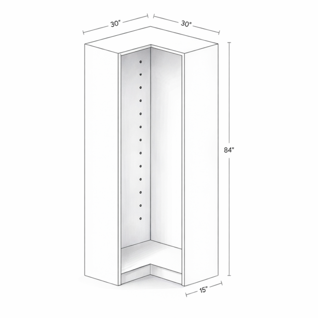 84" HEIGHT CLOSET CORNER SECTION