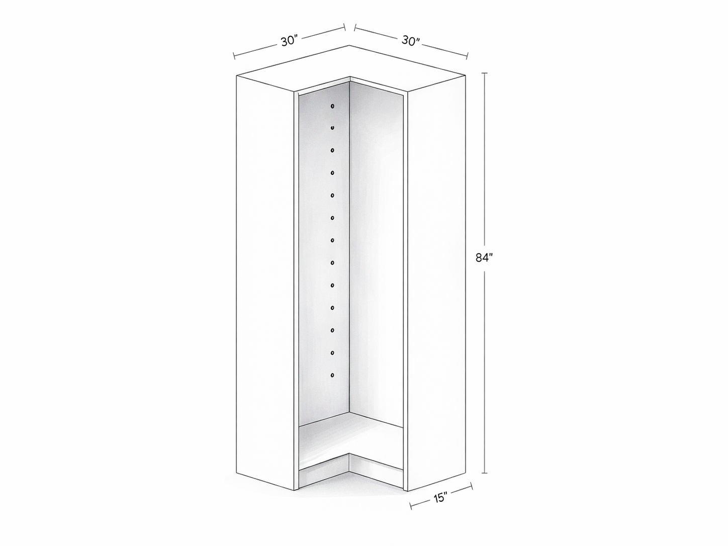84" HEIGHT CLOSET CORNER SECTION
