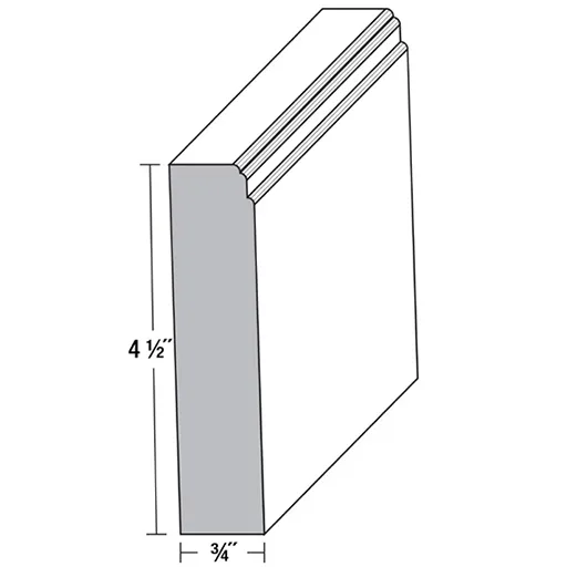 Furniture Base Moulding - 96'W x 4 5/8"H x 3/4"D