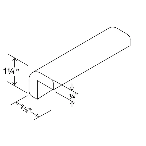Outside Corner Moulding - 96"L x 1 1/4'H x 1 1/4"P
