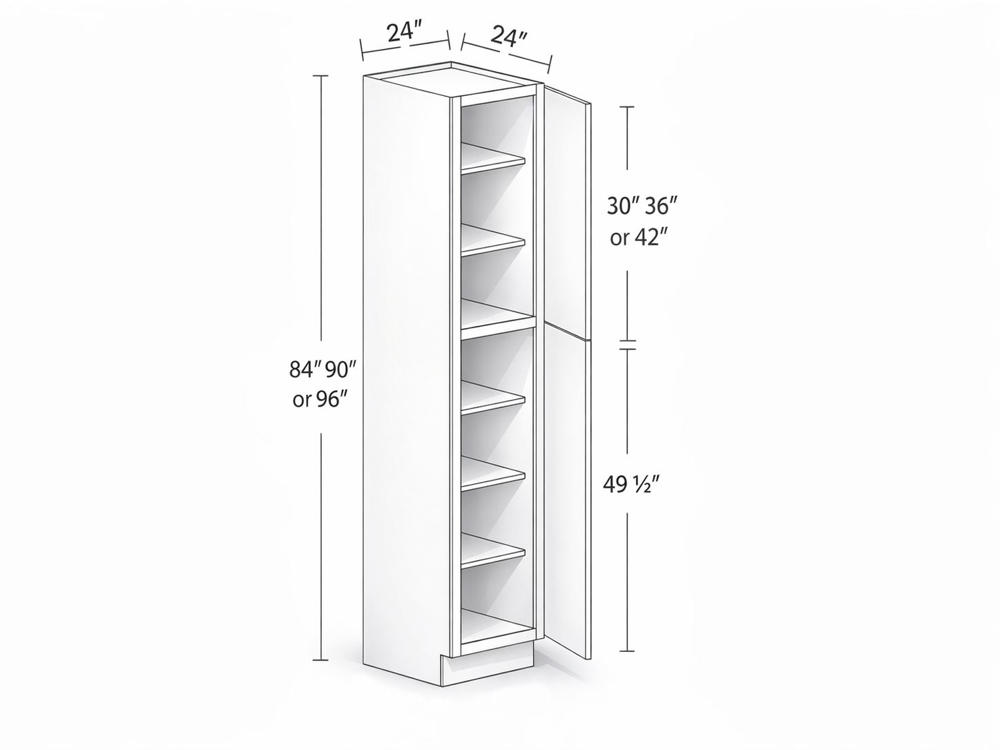 24" WIDTH PANTRY - F