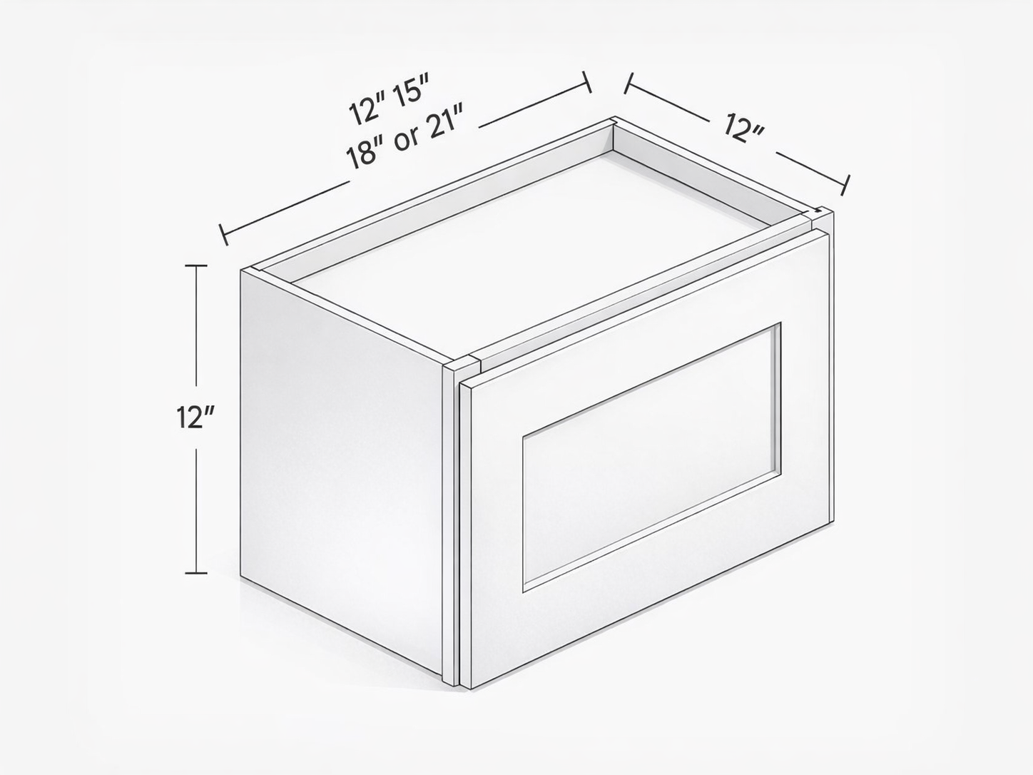 12" HEIGHT WALL CABINET - ONE DOOR