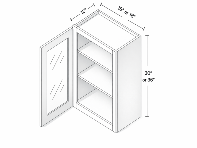GLASS DOOR - ONE DOOR - TWO SHELVES