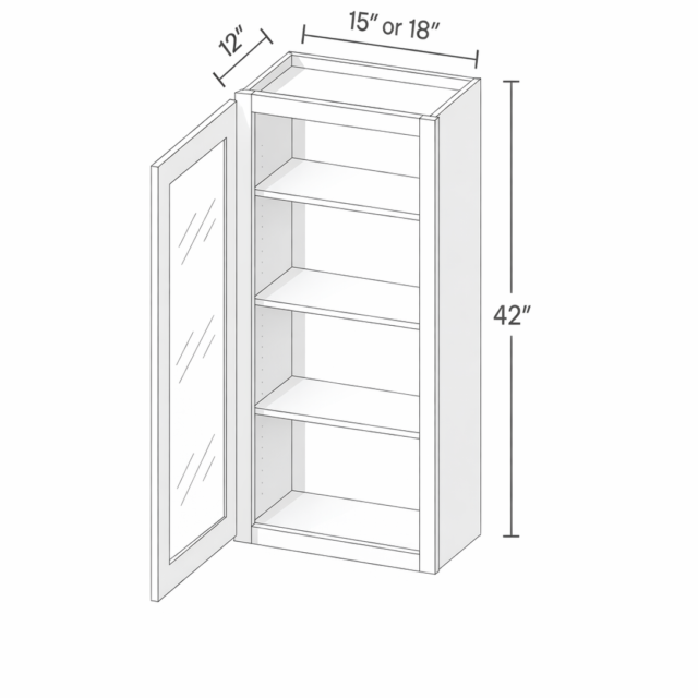 ONE DOOR - THREE SHELVES