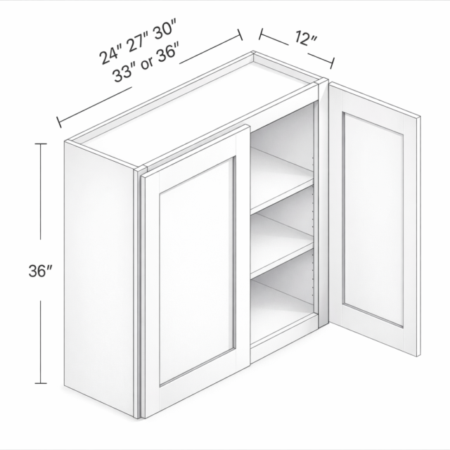 36" HEIGHT TWO DOORS - TWO SHELVES
