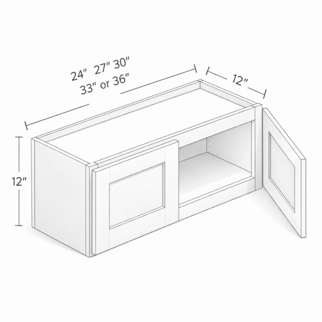 12" HEIGHT WALL CABINET - TWO DOORS