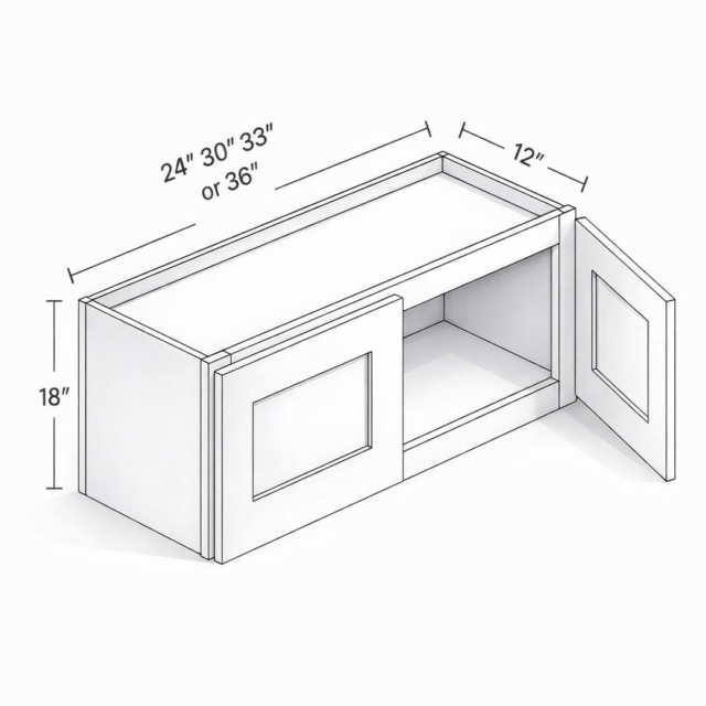 18" HEIGHT WALL CABINET - TWO DOORS