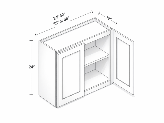ARMOIRE MURALE DE 24 PO DE HAUTEUR - DEUX PORTES - UNE ETAGERE
