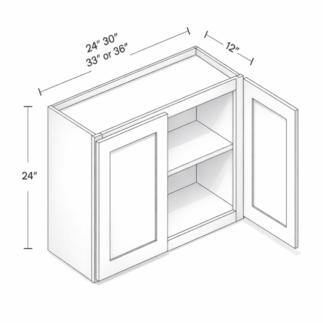 24" HEIGHT TWO DOORS - ONE SHELF