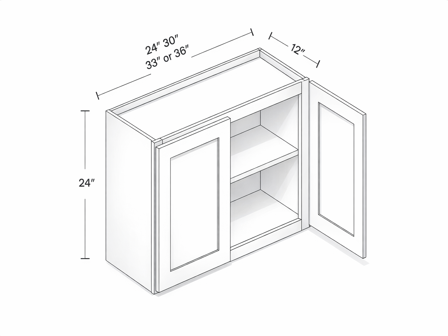 24" HEIGHT TWO DOORS - ONE SHELF