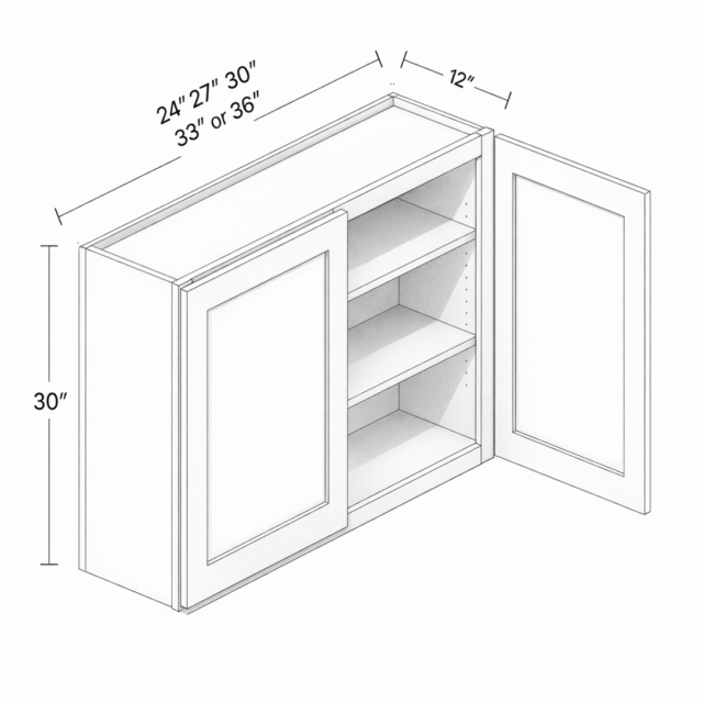 30" HEIGHT TWO DOORS - TWO SHELVES