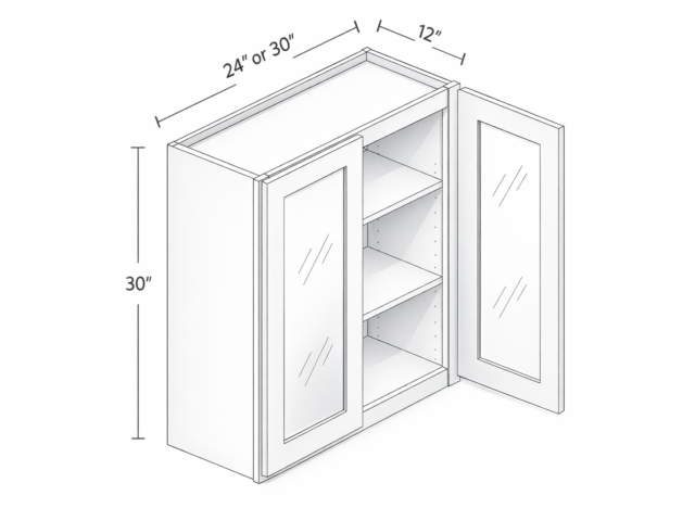 30" HEIGHT TWO DOORS - TWO SHELVES