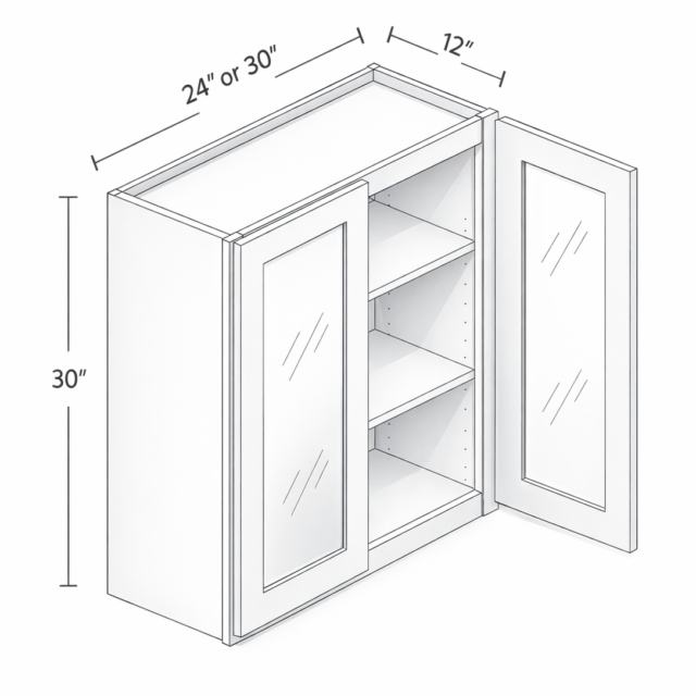 30" HEIGHT TWO DOORS - TWO SHELVES
