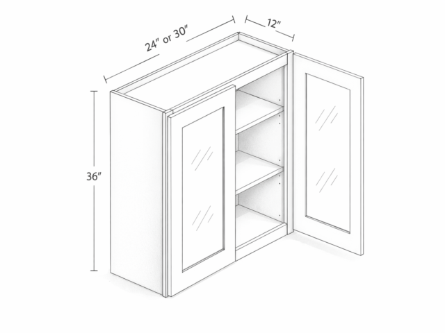 36" HEIGHT TWO DOORS - TWO SHELVES