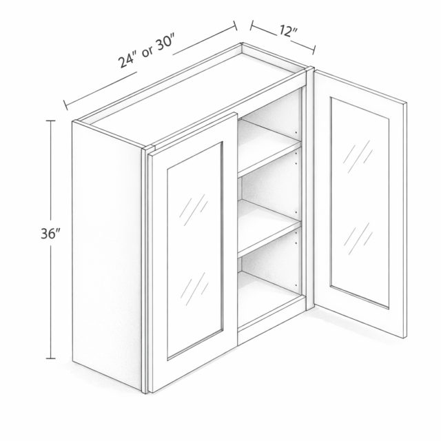 36" HEIGHT TWO DOORS - TWO SHELVES