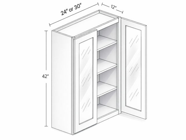 42" HEIGHT TWO DOORS - THREE SHELVES
