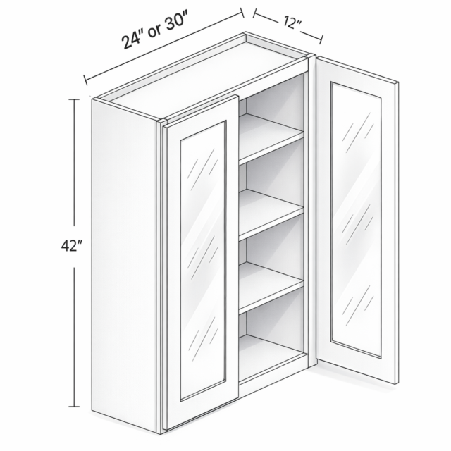 42" HEIGHT TWO DOORS - THREE SHELVES