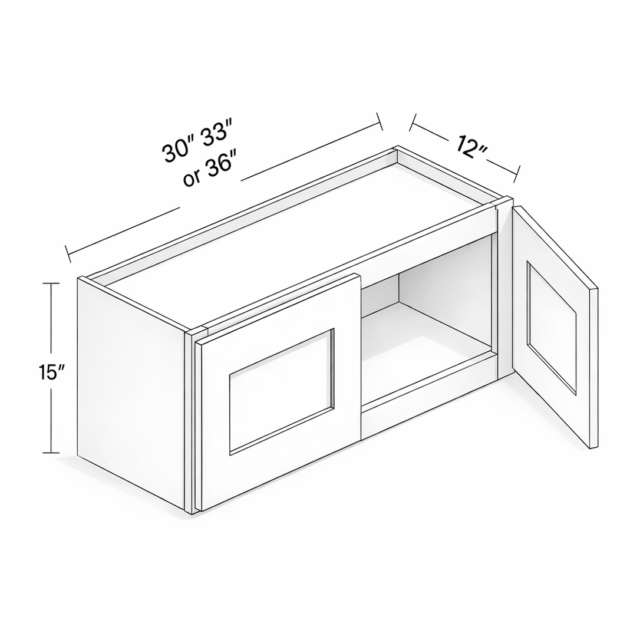 15" HEIGHT WALL CABINET - TWO DOORS