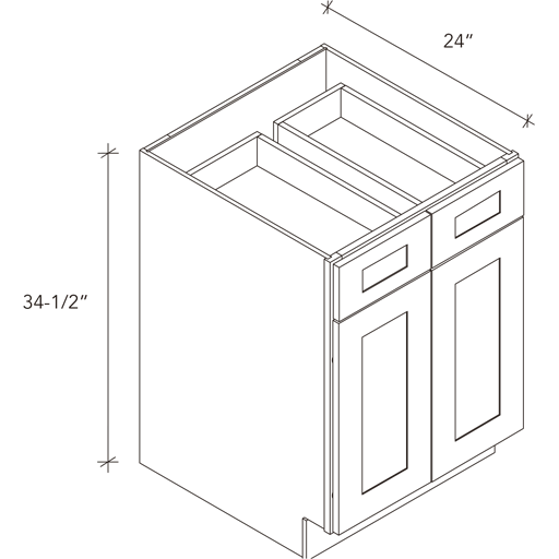 Base Cabinet - Two Doors, Two Drawers