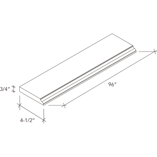 Base Moulure H4 1/2''L96''D3/4''