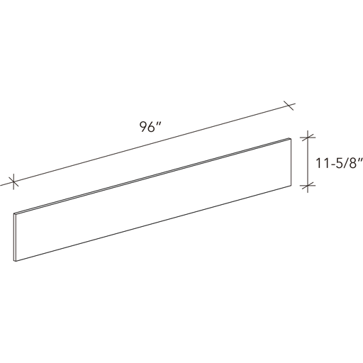 W96'', H11 5/8'' D1/2'', edge is not finishing