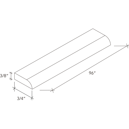 Scribe molding,W3/4" L96" D1/4"