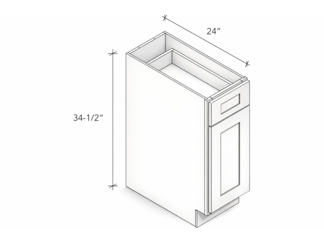 BASE CABINET WITH ONE DRAWER AND ONE DOOR