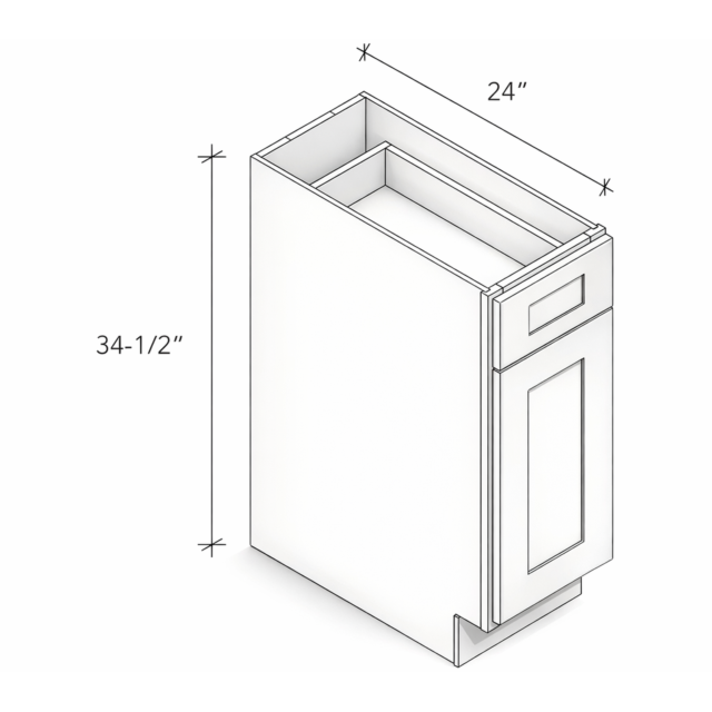 BASE CABINET WITH ONE DRAWER AND ONE DOOR