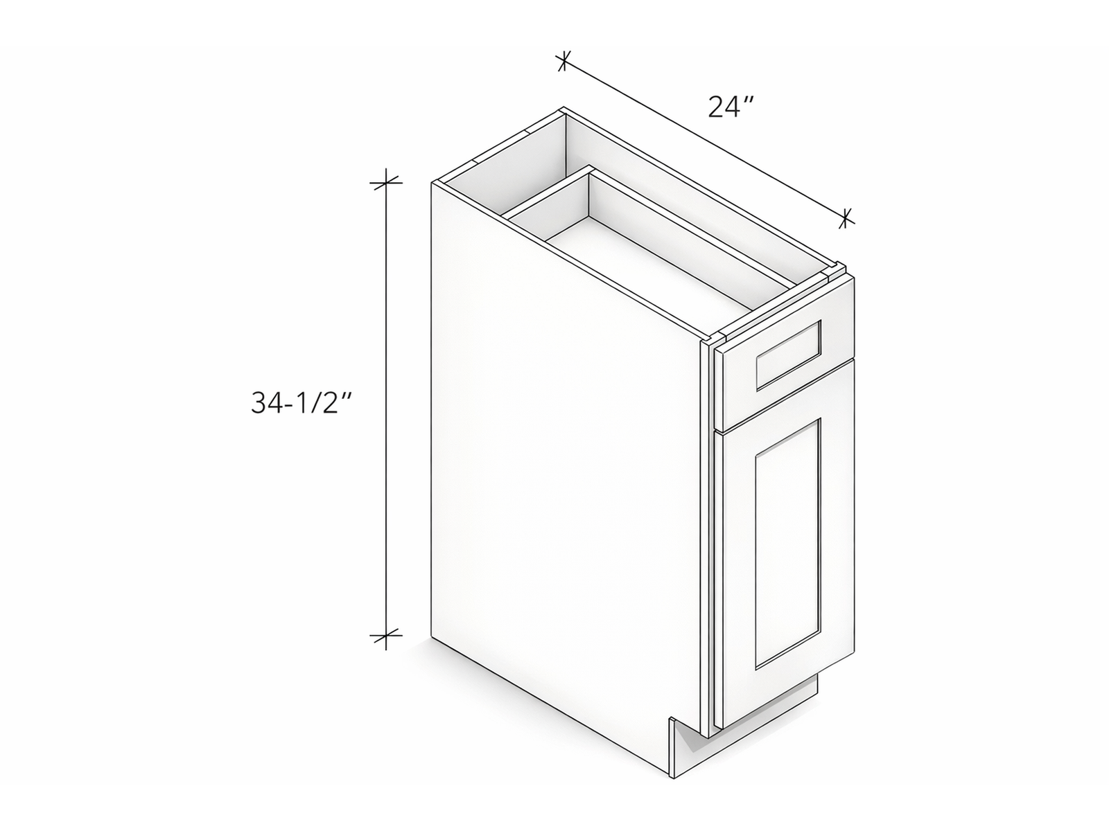 BASE CABINET WITH ONE DRAWER AND ONE DOOR
