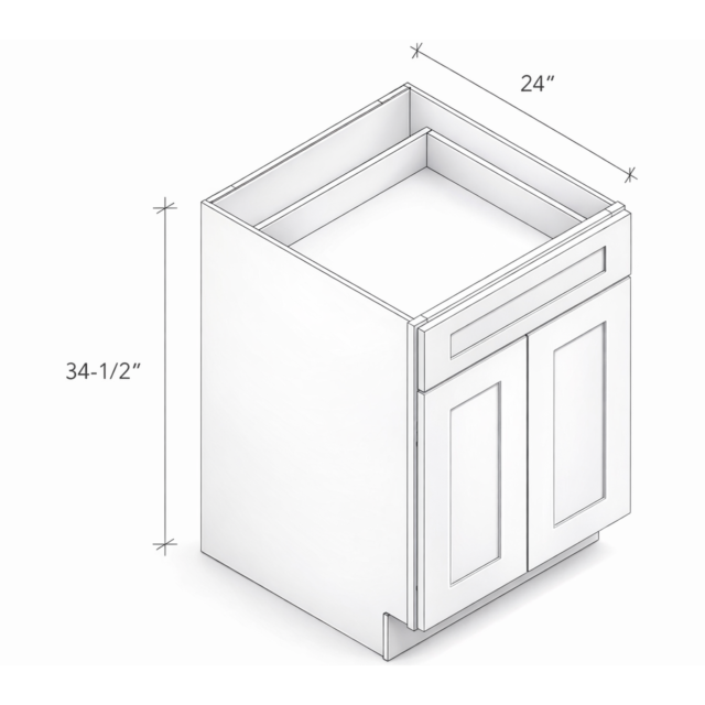 BASE CABINET WITH ONE DRAWER AND TWO DOORS