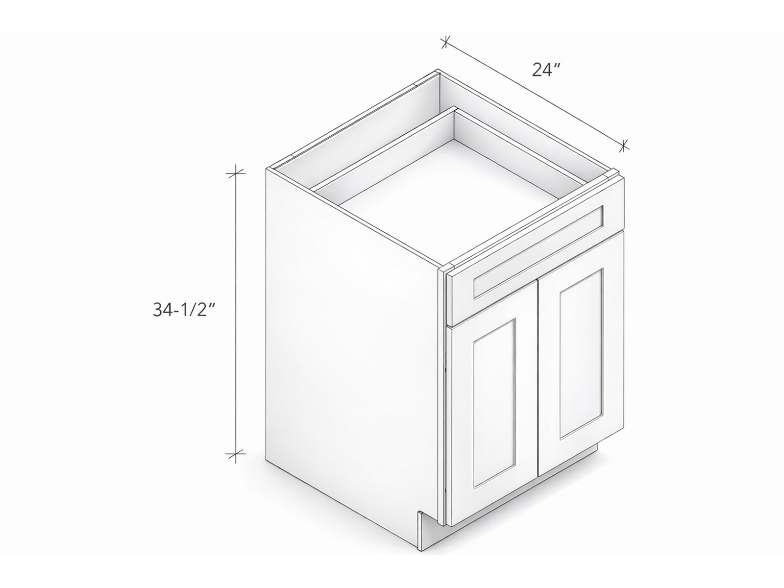 BASE CABINET WITH ONE DRAWER AND TWO DOORS