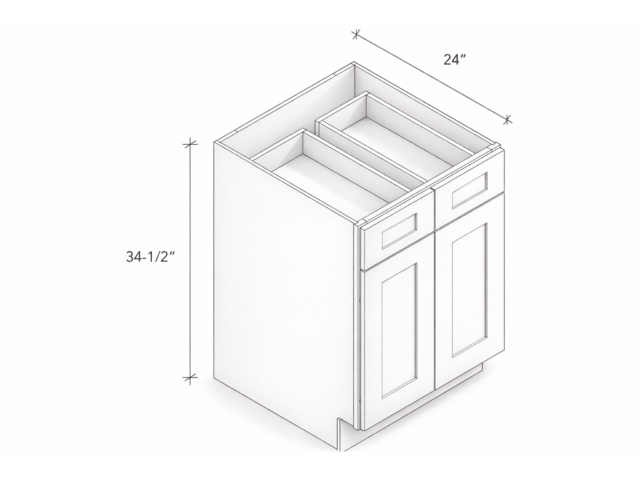 BASE CABINET WITH TWO DRAWERS AND TWO DOORS