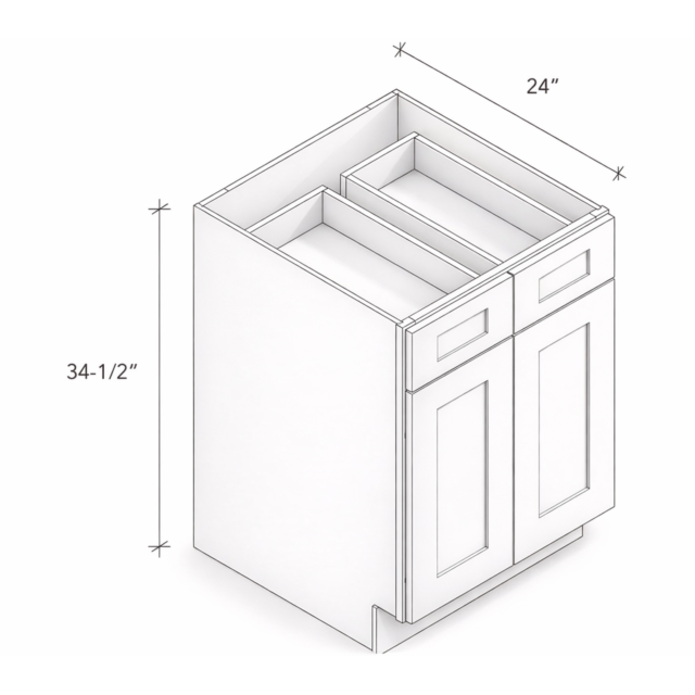 BASE CABINET WITH TWO DRAWERS AND TWO DOORS