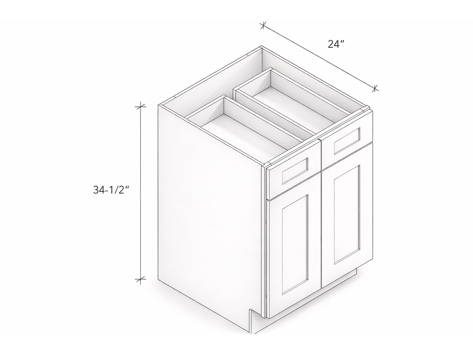 BASE CABINET WITH TWO DRAWERS AND TWO DOORS