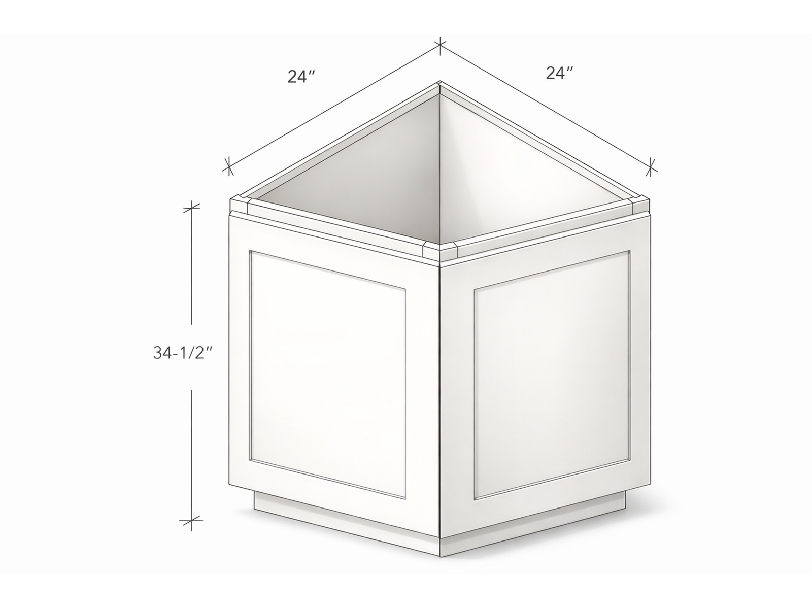 BASE END CORNER CABINET WITH TWO DOORS
