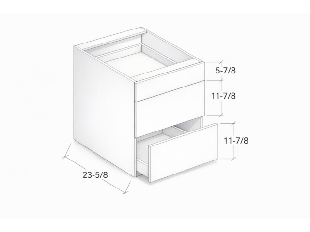 BASE CABINET WITH THREE DRAWERS