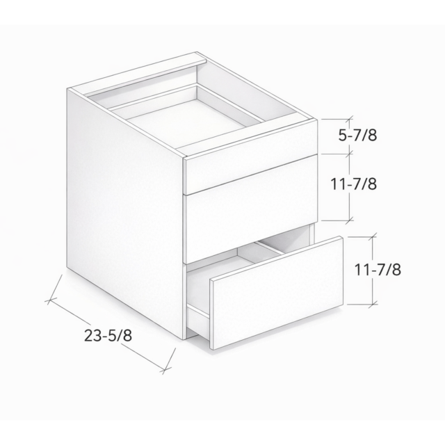 BASE CABINET WITH THREE DRAWERS