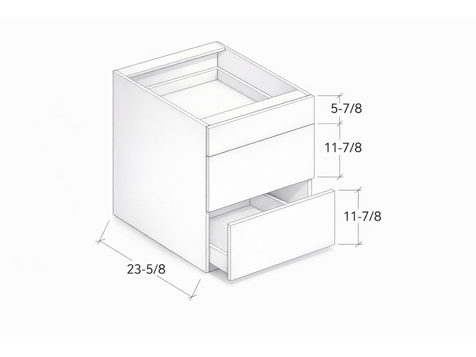 BASE CABINET WITH THREE DRAWERS