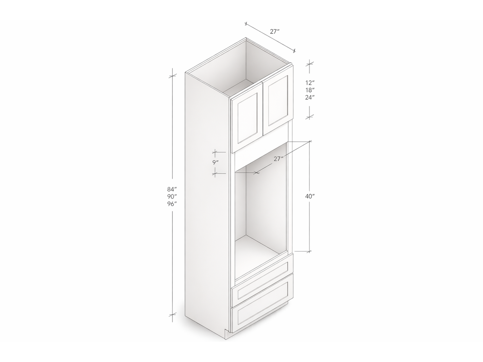 SINGLE OVEN PANTRY WITH TWO DOORS