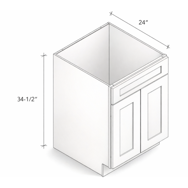 ONE FIXED FAKE DRAWER SINK BASE CABINET
