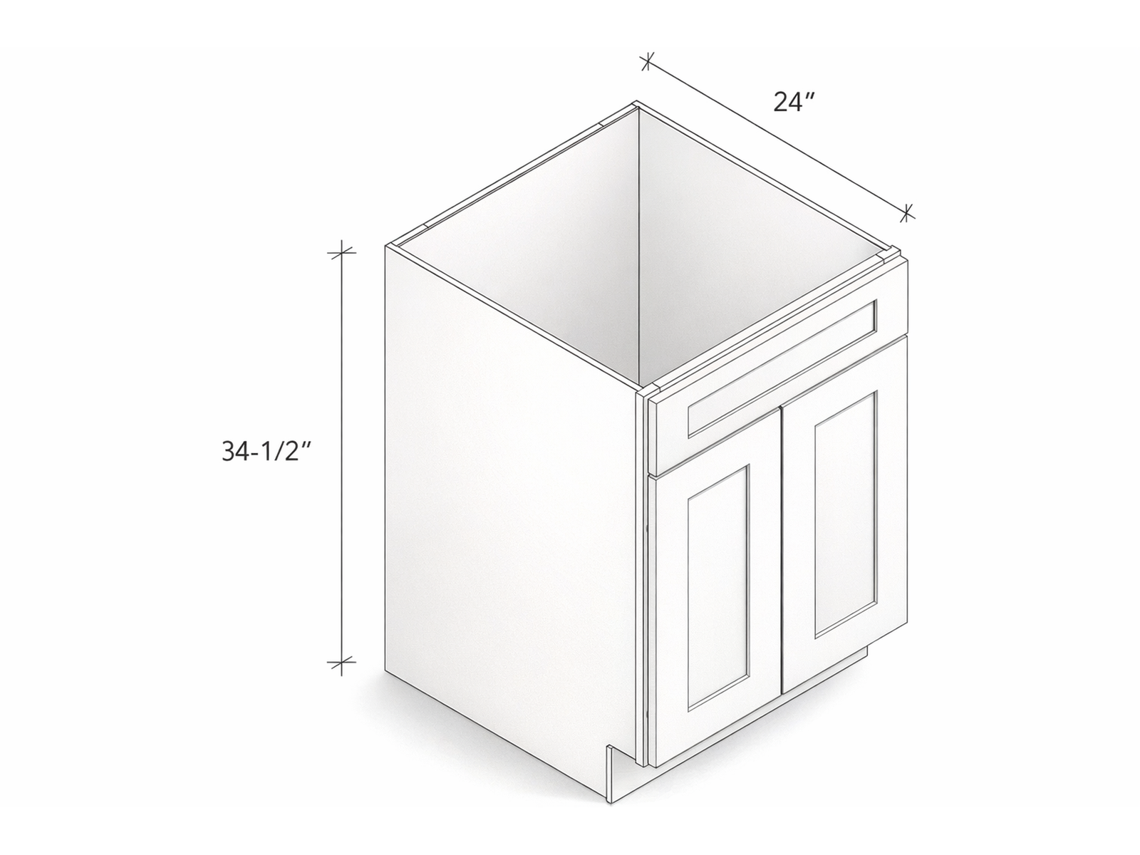 ONE FIXED FAKE DRAWER SINK BASE CABINET