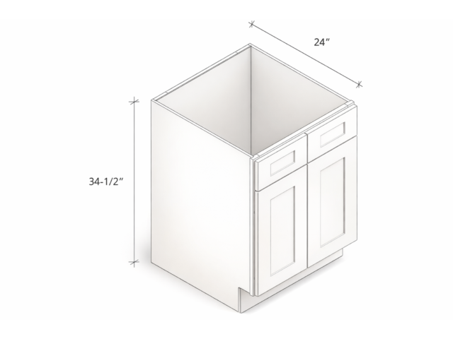TWO FIXED FAKE DRAWER SINK BASE CABINET